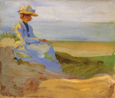Dame Sophie Herrmann in the Dunes of Binz on Rugen by Curt Herrmann